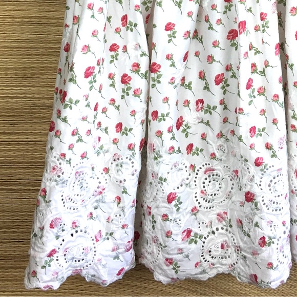 FOR LOVE & LEMONS NWT JACKSON  COTTON  EMBROIDERED MINI DRESS IN FLORAL PRINT S - Picture 7 of 16